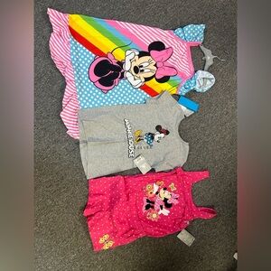 Minnie Mouse Girls Dress & Tops - Pink, Gray, Rainbow